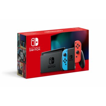 Nintendo Switch Console with Neon Red & Neon Blue Joy-Con (Upgraded Version)